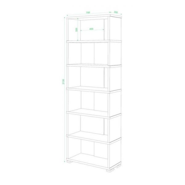 Стеллаж, 700 ? 300 ? 2130 мм, цвет венге