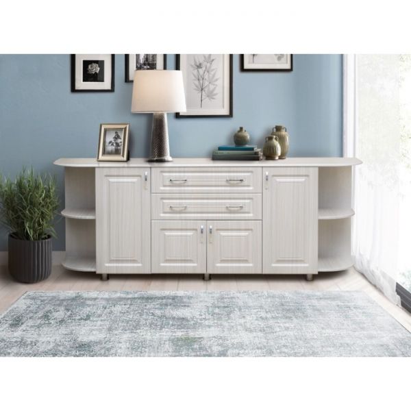 Комод №8, 2300 ? 425 ? 876 мм, цвет ясень анкор светлый / ясень бланко