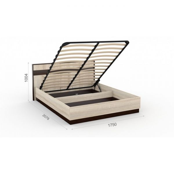 Кровать «Эшли» с ПМ, 160 ? 200 см, цвет венге / дуб сонома