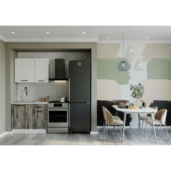 Кухонный гарнитур Руанда 1032х600  Белый/Мрамор Марквина белый/ Жемчуг,Руанда