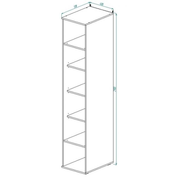 Пенал ПН-19 РИВЬЕРА 2100х400х570 Ясень Шимо Светлый