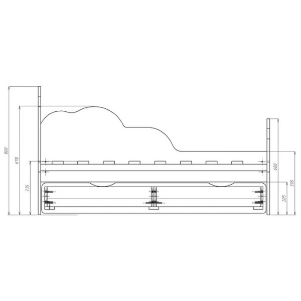 Кровать детская «Облака №2», 700 ? 1400 мм, цвет белый/синий