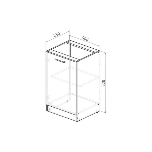 Шкаф напольный Кира 500х600х850 с 1 дверцей  венге/Квадро шимо темный/малага