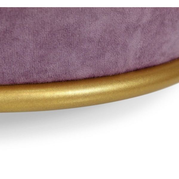 Банкетка Sheffilton SHT-B6 360х360х450 микровелюр пыльная роза/металл золото