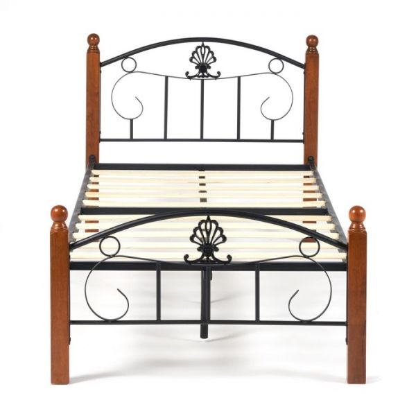 Кровать РУМБА  Wood slat base , 90х200 см , красный дуб/черный