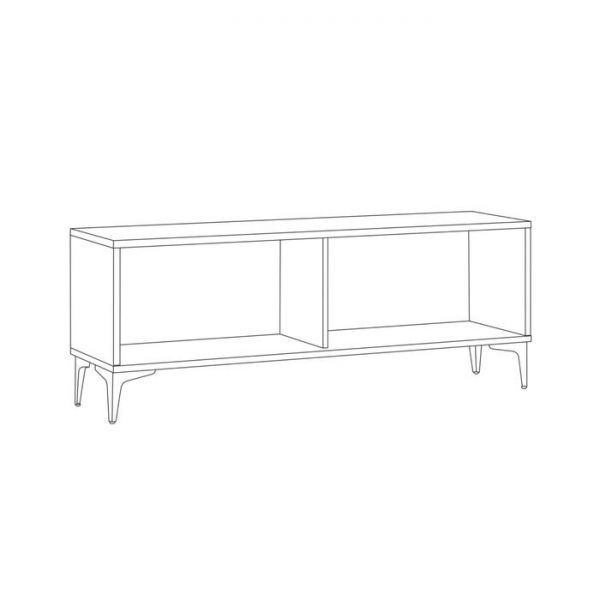 Тумба под ТВ Муар 13.262, 1380х399х534, Орех селект каминный/Черный глянец