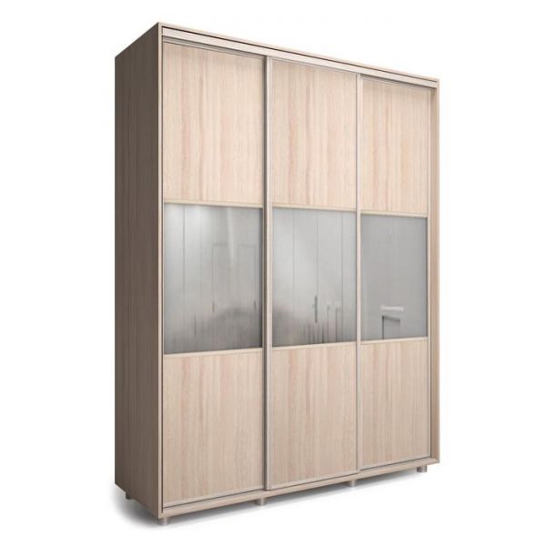 Шкаф-купе Модный Зеркало+ЛДСП Ясень шимо светлый/Белый/Венге светлый 1800х600х2300