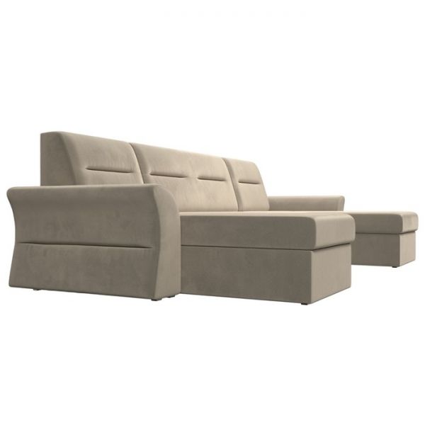 П-образный диван «Клайд», механизм дельфин, микровельвет, цвет бежевый