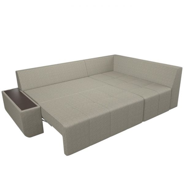 Угловой диван «Амадэус», правый угол, рогожка, цвет бежевый