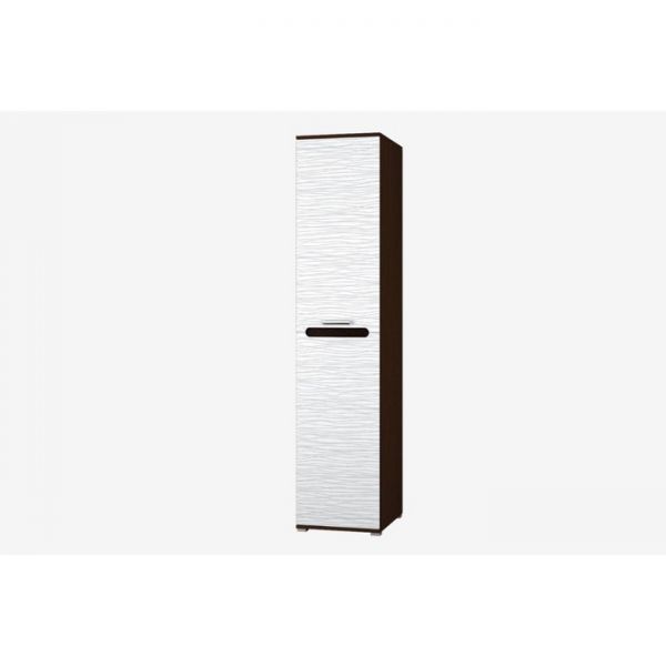 Шкаф-пенал с выдвижной штангой или полками МИШЕЛЬ 450х386х2270 венге цаво/МДФ бел страйп