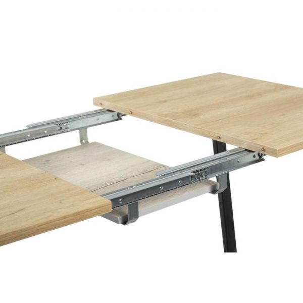 Стол АТЛАНТ-02 1200/1700*800х750 Дуб Небраска/Опора АТЛАНТ-Черный матовый