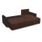 Угловой диван «Алиса 3», еврокнижка, бельевой ящик, рогожка, bahama ash/теоs dark brown