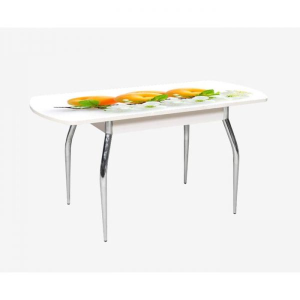 Стол раздвижной «Грация», 1100(1450) ? 700 ? 750 мм, глянец, хром, цвет белёный дуб / R045