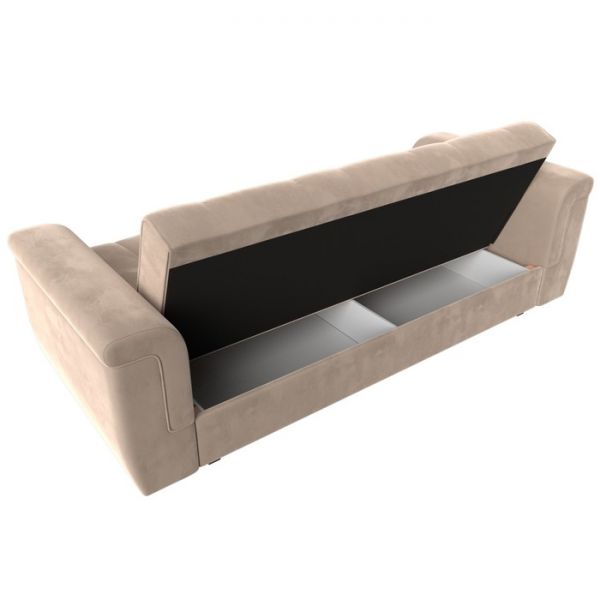 Прямой диван «Эллиот», механизм книжка, велюр, цвет бежевый