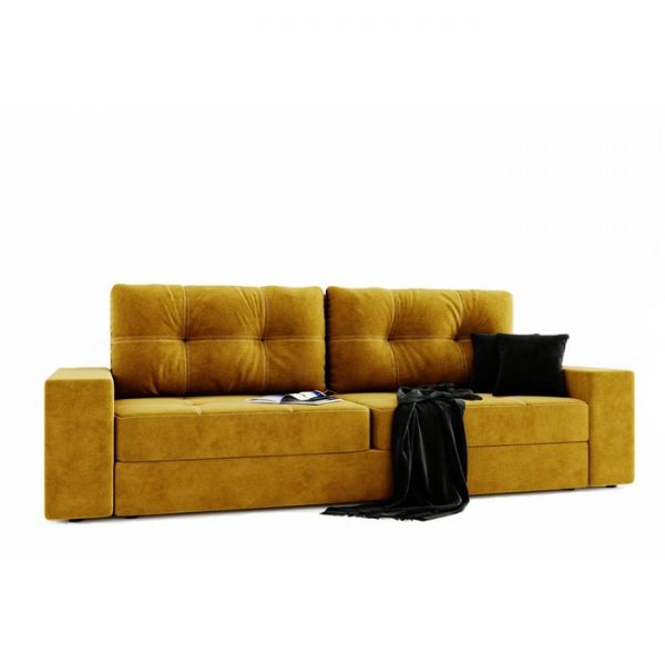 Прямой диван «Талисман 1», механизм пантограф, велюр, цвет селфи 01 / селфи 03