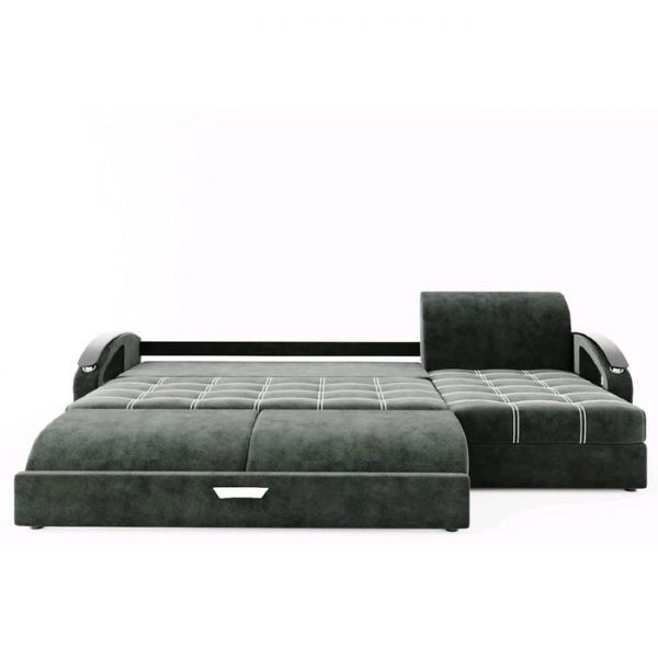 Угловой диван «Дубай», угол правый, еврокнижка, МДФ венге, цвет селфи 01