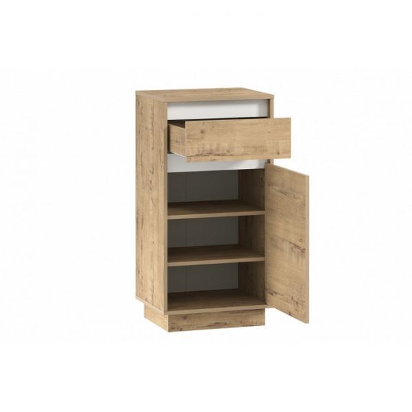 Тумба для обуви Virginia НМ 11.5, 504х400х1004, Белый Скандинавский/Дуб Бунратти