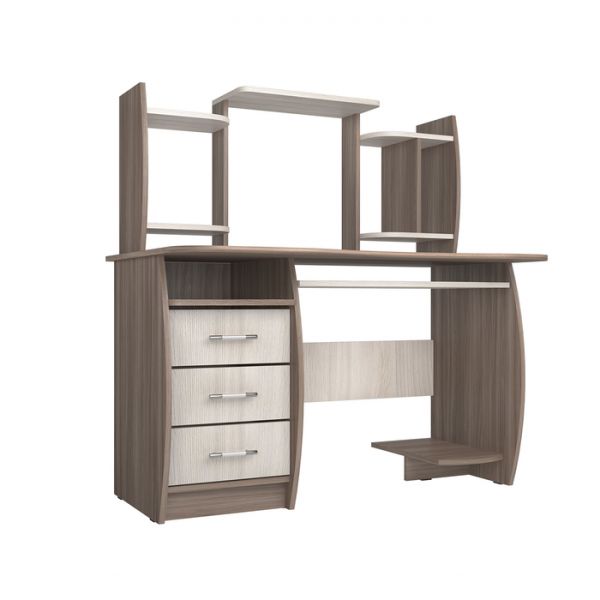 Стол компьютерный СК-3 1250х1200х700 Ясень Шимо Светлый/Темный