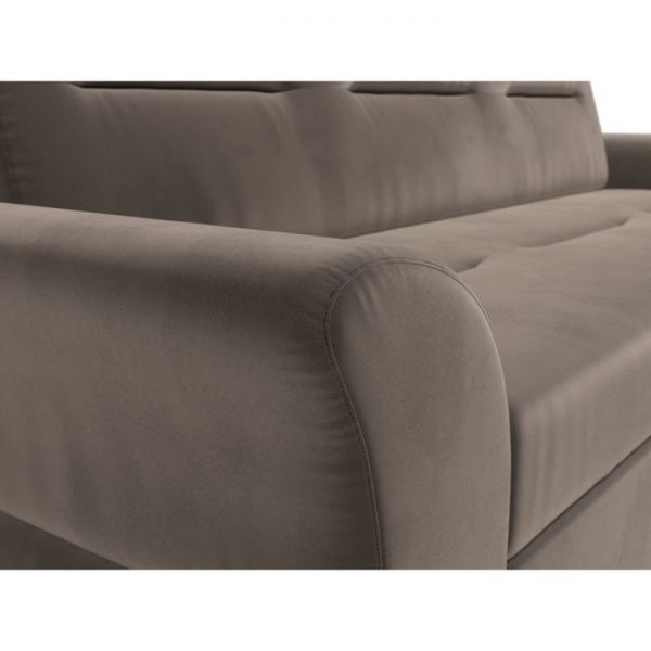 Прямой диван «Клайд», механизм дельфин, велюр, цвет бежевый