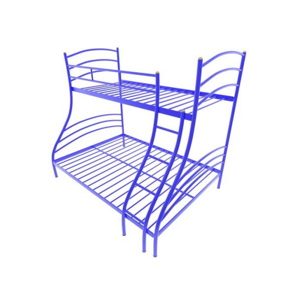 Двухъярусная кровать «Глория», 120 ? 190 см, каркас металл, лестница справа, цвет синий