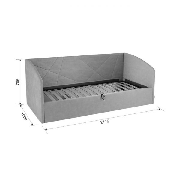 Софа с ортопедом + ПМ Квест 900х2000 галька (велюр)