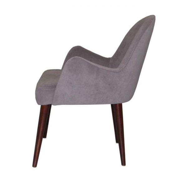 Стул мягкий Сириус 660х610х760 бук, цвет покраски темный орех, ткань велюр фиолетовый