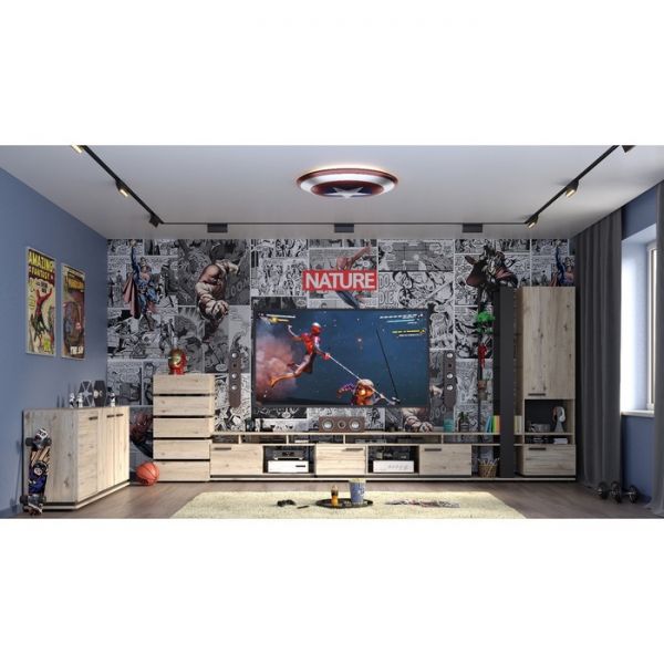 Комод Nature 6, 602 ? 435 ? 1162 мм, цвет гаскон пайн / чёрный