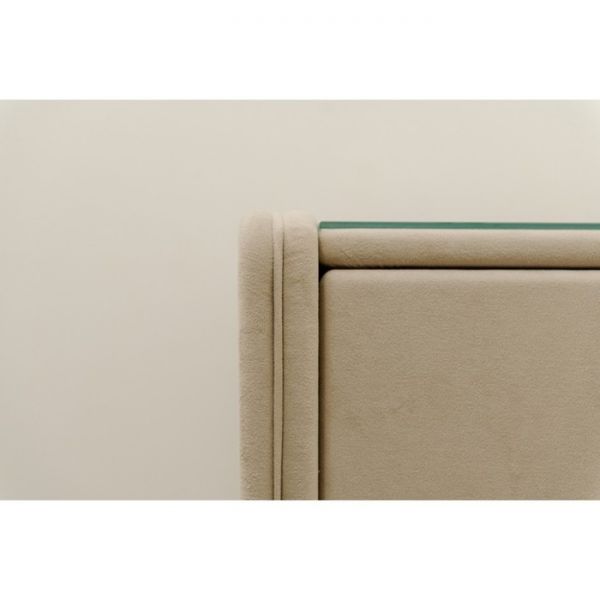 Комод «Алеро», 3 ящика, прозрачное стекло, велюр, цвет бежевый velutto 04