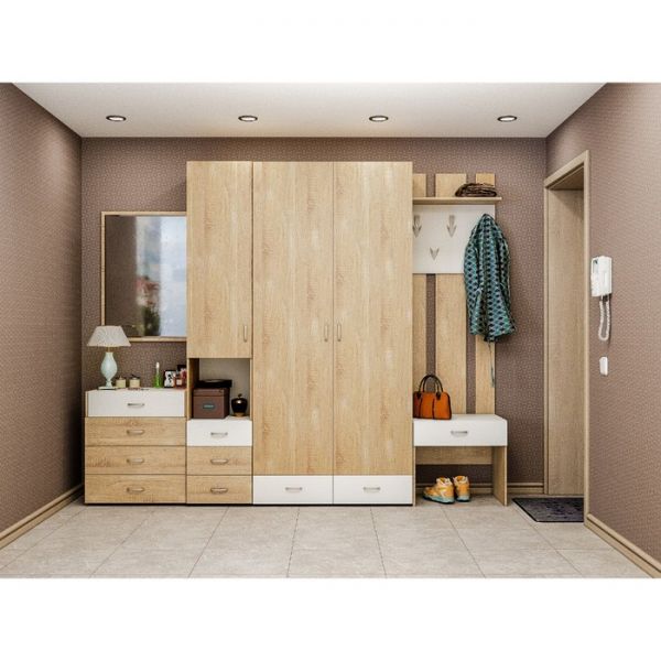 Тумба Линда, 600х436х550, Дуб сонома/Белый