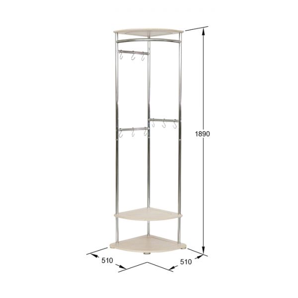 Вешалка гардеробная «Универсальная», 510 ? 510 ? 1890 мм, цвет дуб белёный