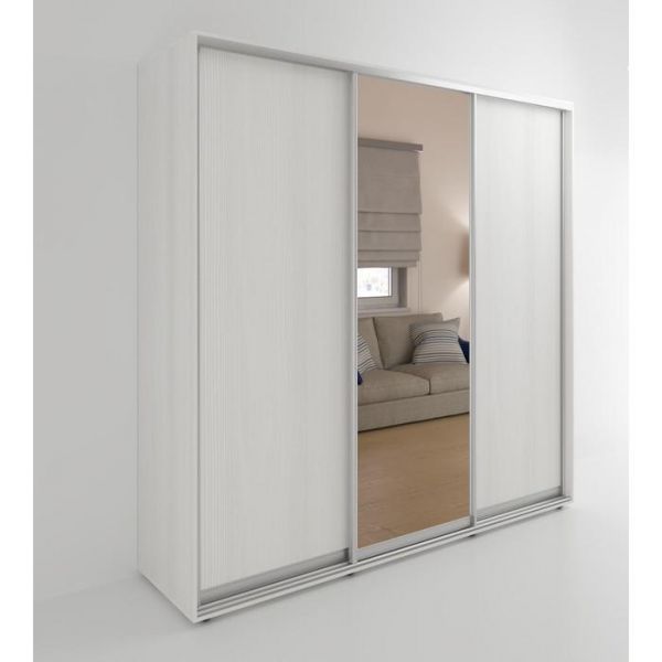 Шкаф-купе «Акцент-Сим ДЗ», 1500 ? 600 ? 2310 мм, ЛДСП, зеркало, цвет выбеленное дерево