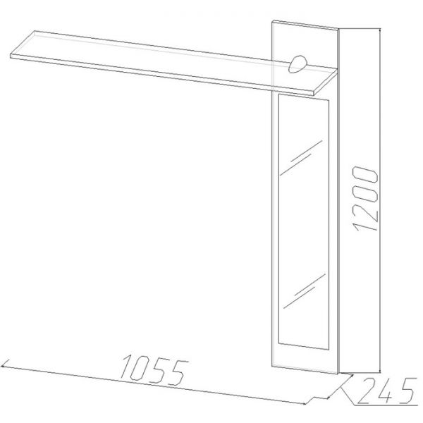 Вешалка с зеркалом «Комфорт 23», 1055 ? 245 ? 1200 мм, цвет венге