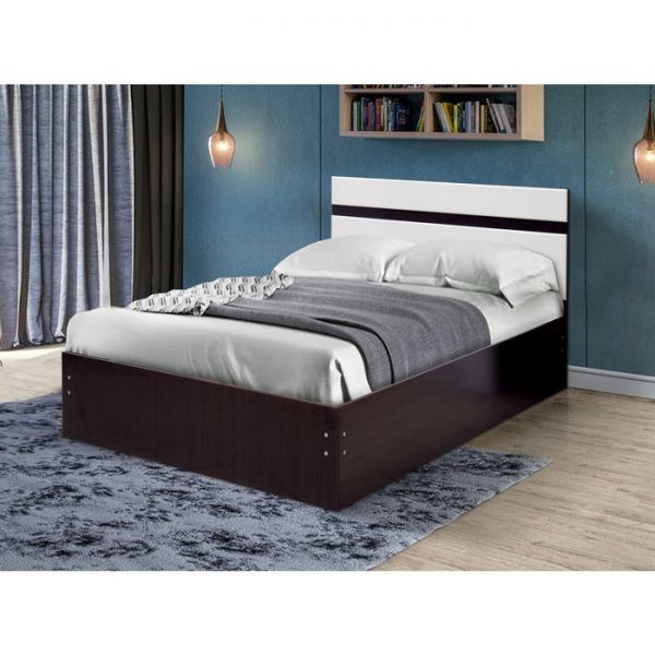 Кровать «Венеция 8», 1400 ? 2000 мм, цвет венге / белый глянец