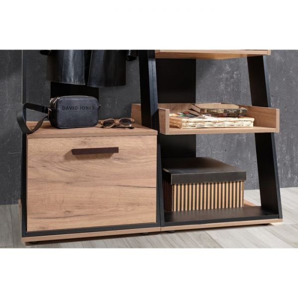 Вешалка Nature 77, 556 ? 397 ? 2100 мм, цвет дуб табачный craft / чёрный