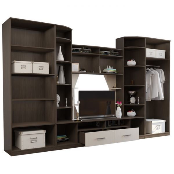 Гостиная «Атланта», без зеркал, цвет ясень шимо светлый, ясень шимо тёмный