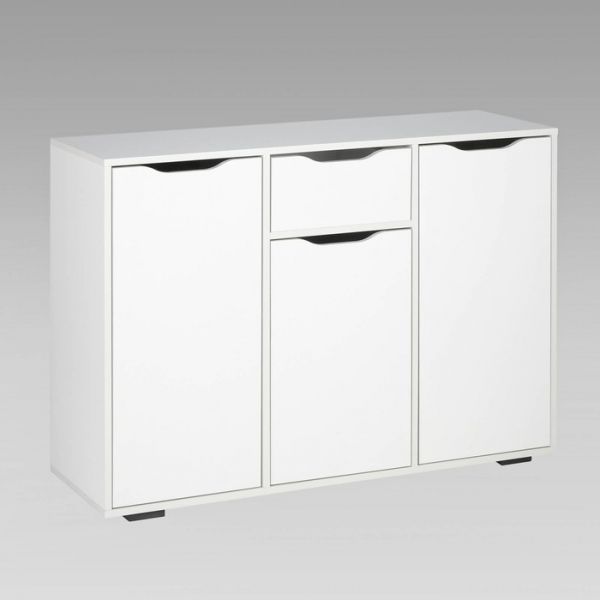 Комод 1 ящик 3 створки Пифагор-3 ACA (1Я3С) навесной/напольный 1150х400х820 Белый матовый
