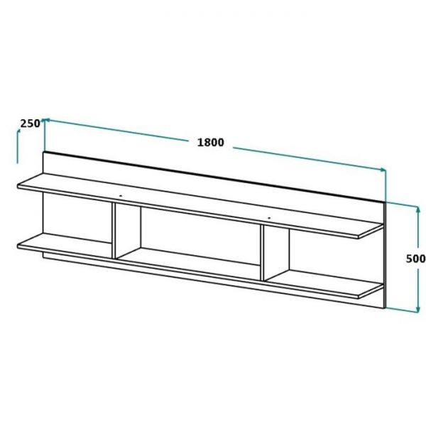 Полка навесная ЛАЙТ 500х1800х250 Дуб Сонома