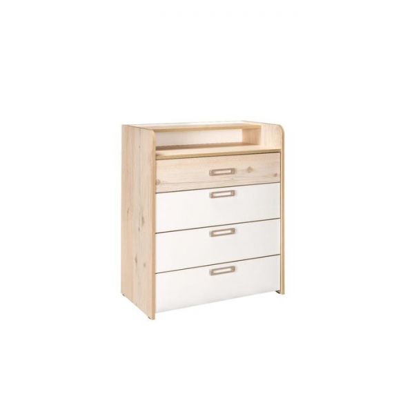 Комод Веста 13.103, 766х430х903, Гаскон Пайн светлый/Белый шагрень