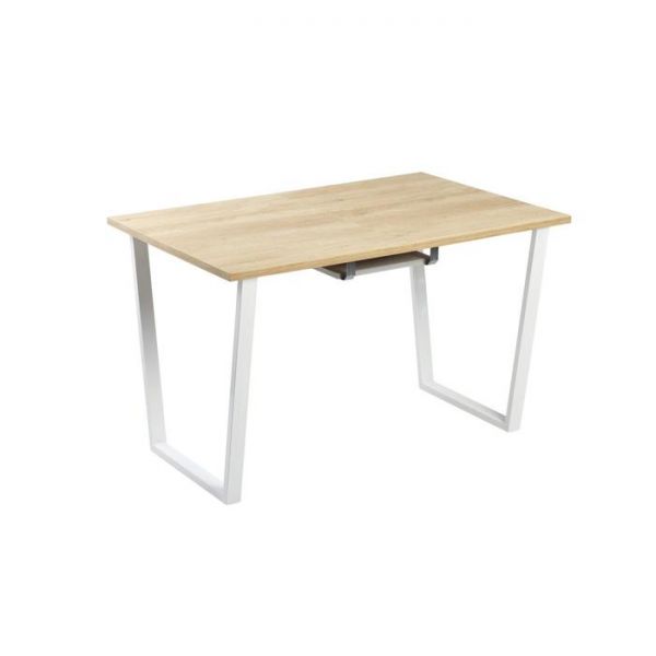 Стол АТЛАНТ-09 1620/2220*950х750 Дуб Небраска/Опора АТЛАНТ-Белый глянец