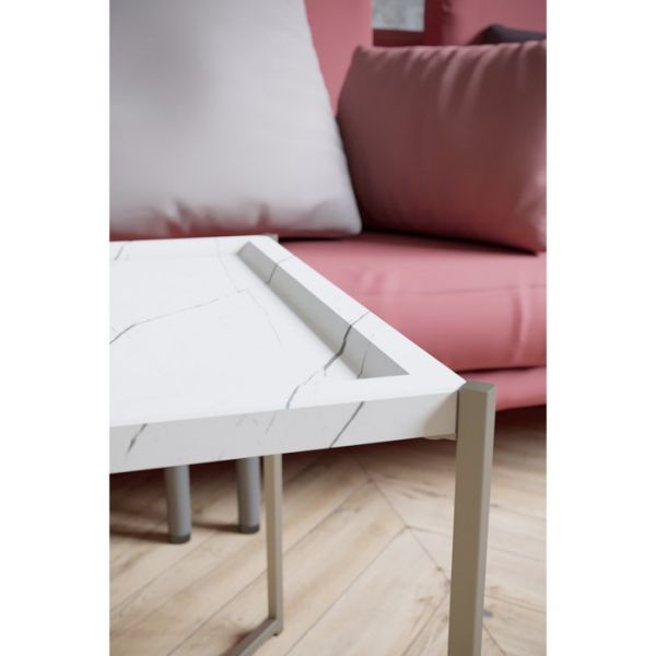 Стол журнальный «Стефан», 520 ? 520 ? 500 мм, цвет серый мрамор