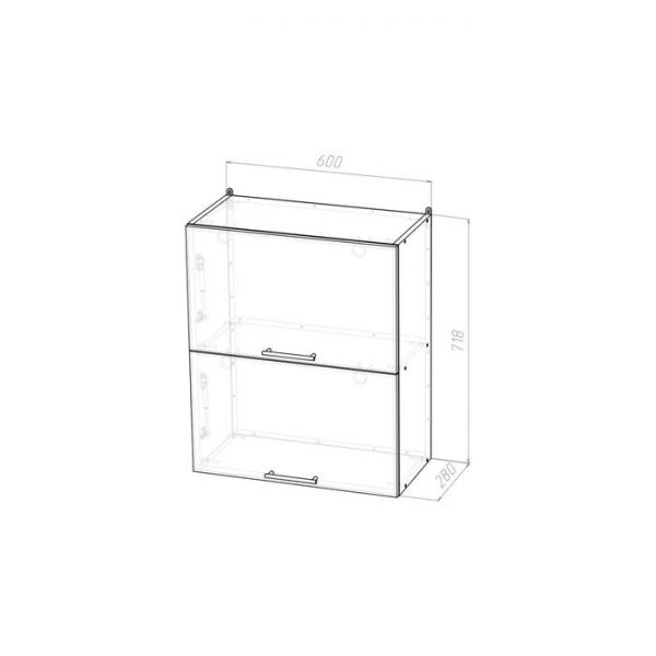 Шкаф навесной Сабрина 600х300х720 с 2 подъёмными дверцами  венге/дуб сонома