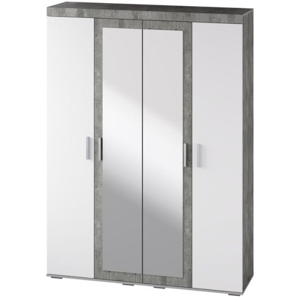 Шкаф распашной Инстайл 1602х510х2176 метрополитан грей/белый матовый