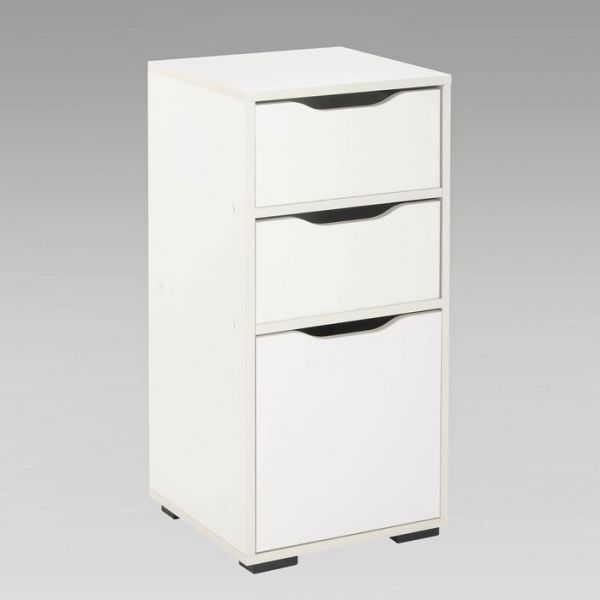 Комод  2 ящика 1 створка  Пифагор-1  D (2Я1С)  навесной/напольный 400х400х820 Белый матовый