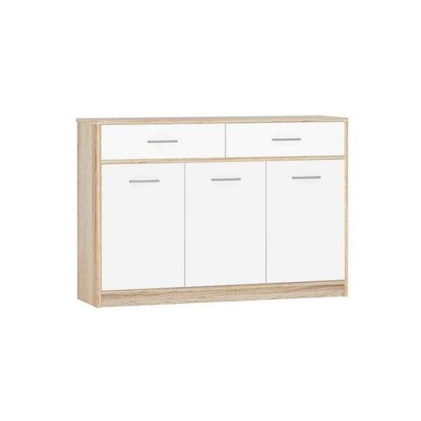 Комод «Стелс», 2 ящика, 1234 ? 343 ? 850 мм, цвет дуб сонома / белый