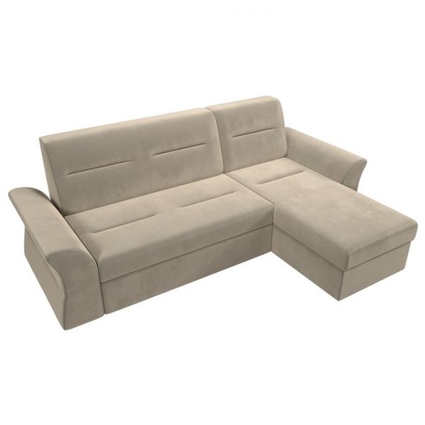 Угловой диван «Клайд», механизм дельфин, микровельвет, цвет бежевый