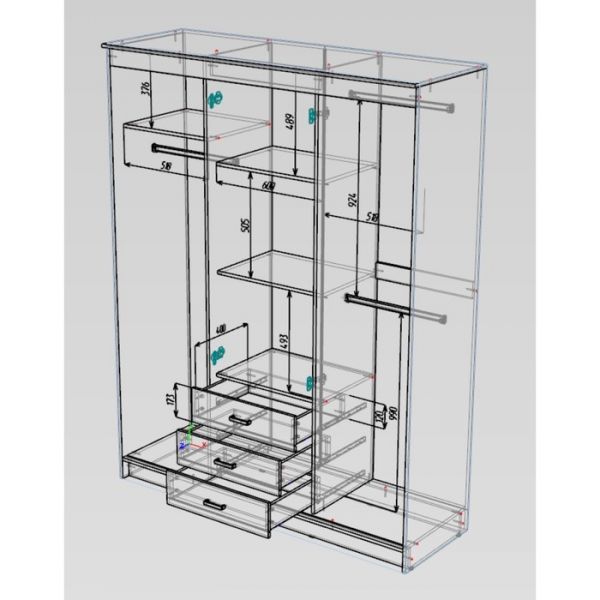Шкаф-купе Лорд 1700х580х2200 Ясень шимо светлый/темный