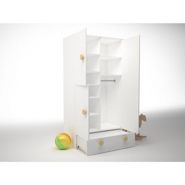 Шкаф створчатый ДМ-ШС-1-1, 932 ? 1816 ? 504 мм, корпус белый, фасад синий