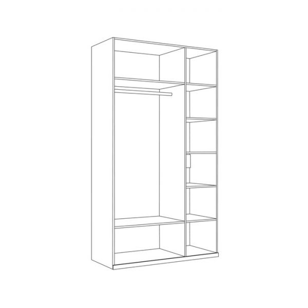 Шкаф 3х ств Валенсия 13.12, 1260х542х2253, Белый шагрень