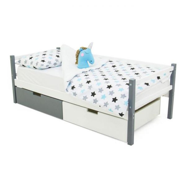 Детская кровать-тахта Svogen графит-белый