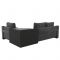 Угловой диван «Митчелл», механизм еврокнижка, цвет серая рогожка / чёрная экокожа